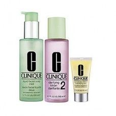 Clinique 3-Step Skin Care System For Skin Types 1, 2 Dry to